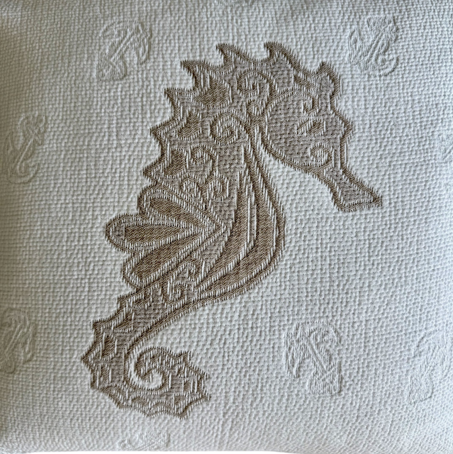 Kissenhülle Seepferd weiss-beige 50x50 - 4