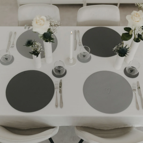 Wendbares Platzset *Wie schön* grau - 6