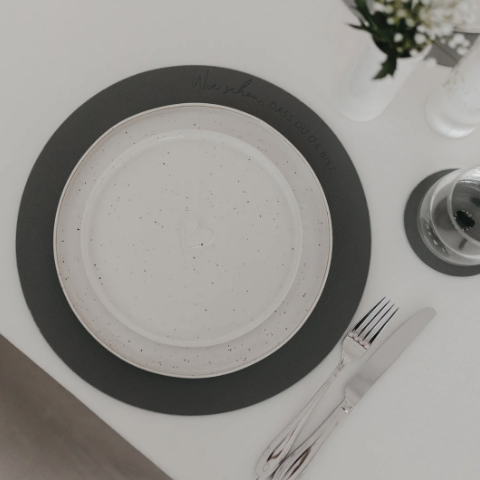 Wendbares Platzset *Wie schön* grau - 4
