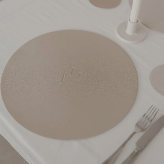 Wendbares Platzset *Herz* creme