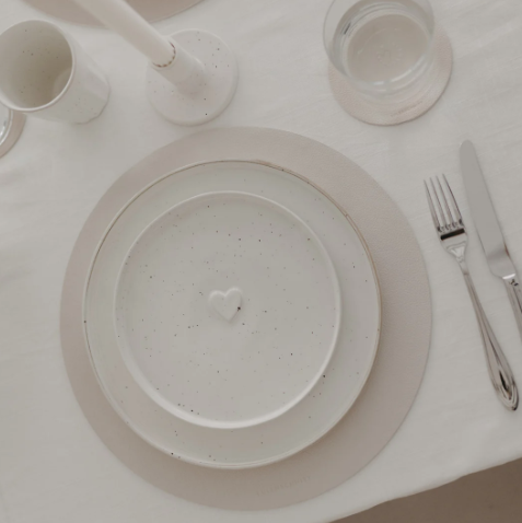Wendbares Platzset *Herz* creme - 0