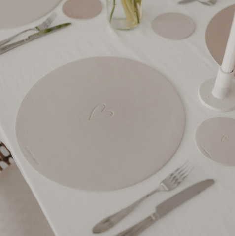 Wendbares Platzset *Herz* creme - 1
