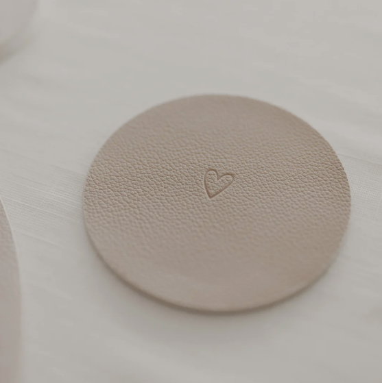 Wendbarer Untersetzer *Herz* 2er Set creme