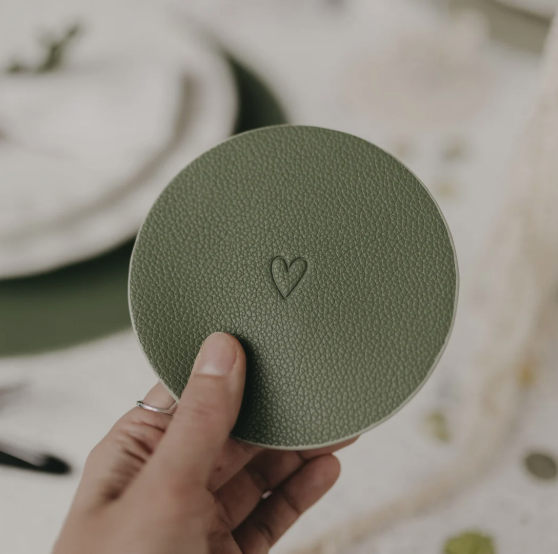 Wendbarer Untersetzer *Herz* 2er Set grün