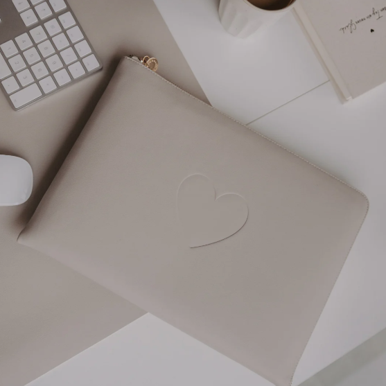 Laptoptasche *Herz* taupe
