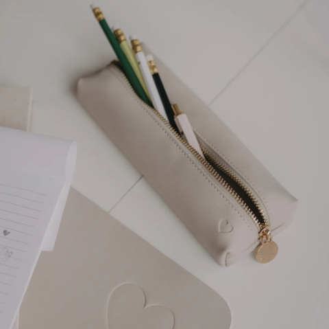 Federtasche *Herz* taupe - 2