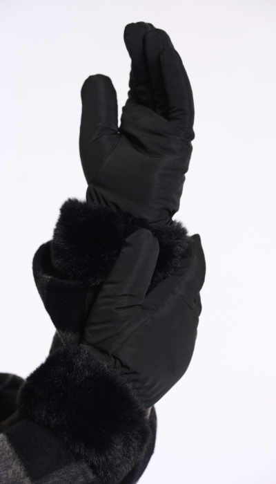 Handschuhe mit Kunstpelz *schwarz* - 0