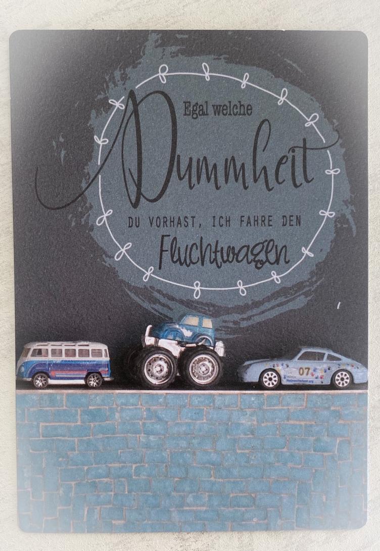 Postkarte *Fluchtwagen*