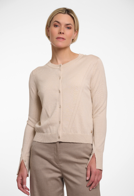 Kurze Strickjacke mit Details *birch*