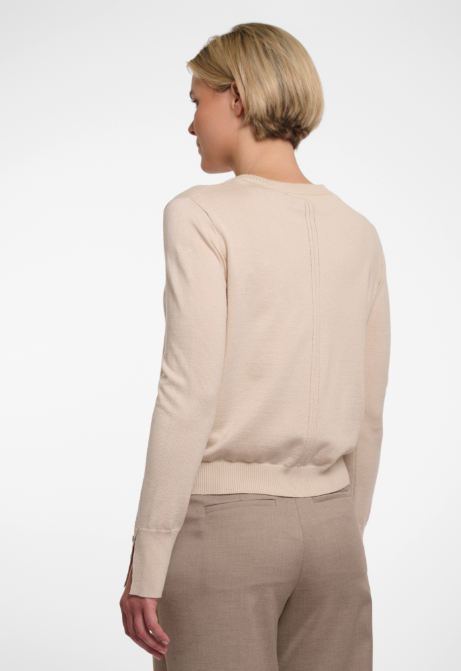 Kurze Strickjacke mit Details *birch* - 0