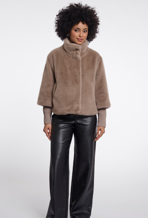 Faux Fur - Jacke *Nesrin* mocca - 2