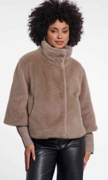 Faux Fur - Jacke *Nesrin* mocca