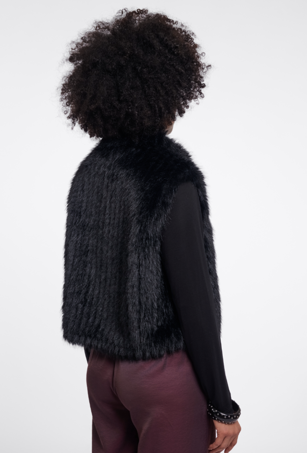 Faux Fur - Weste *Dava* black - 1