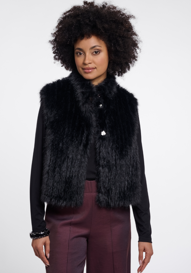 Faux Fur - Weste *Dava* black