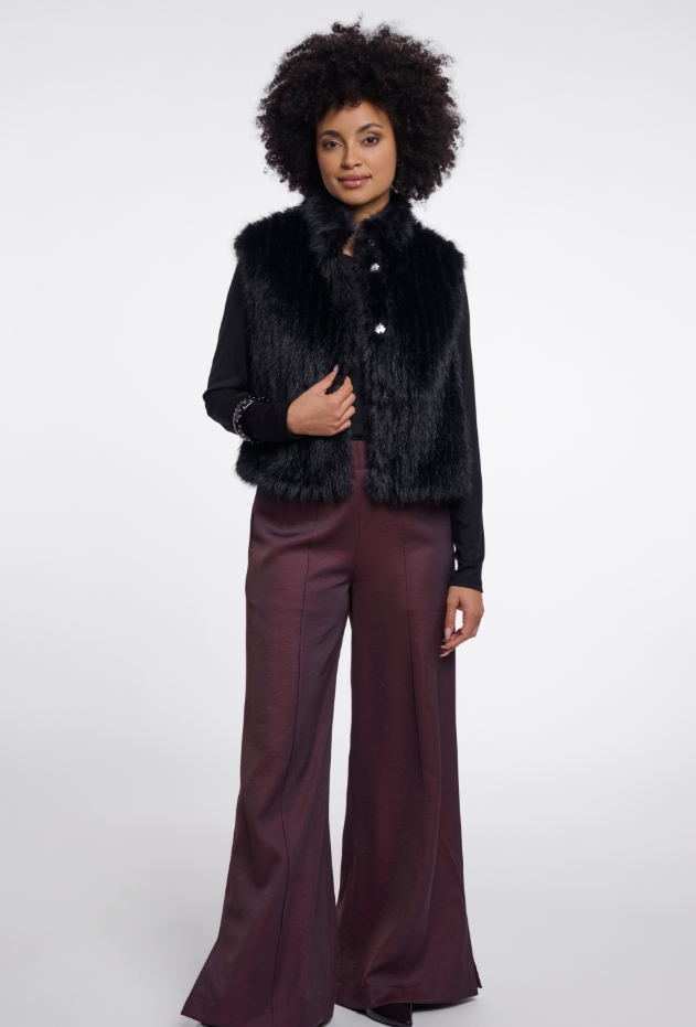 Faux Fur - Weste *Dava* black - 2