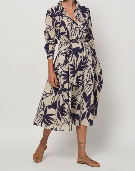 Button-Down-Kleid *navy/natural*