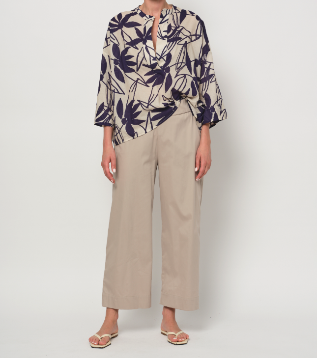 Kurzbluse mit Print *navy/natural*