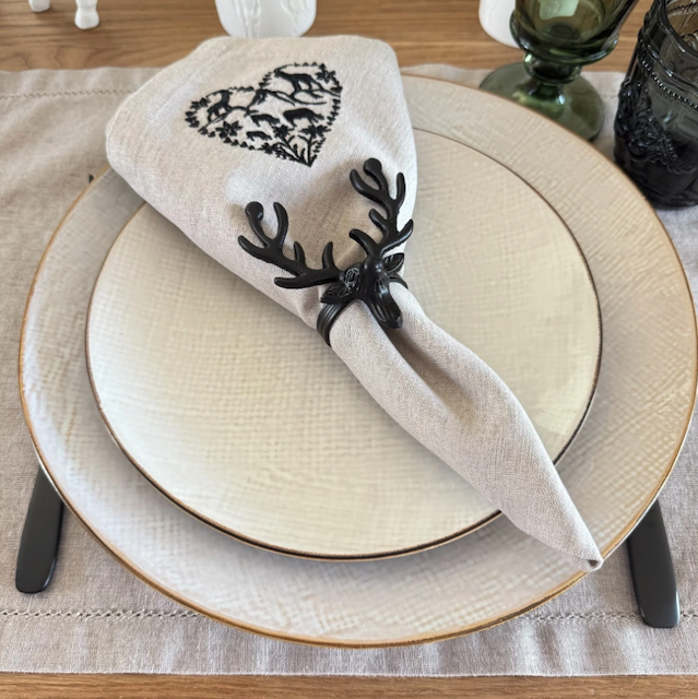 Serviettenringe *Hirsch* schwarz im 2`er Set - 0