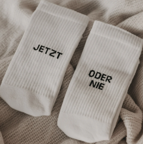 Socken weiss *Jetzt oder nie* - 2