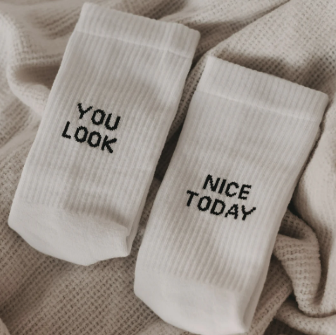 Socken weiss *You look nice today** - 3