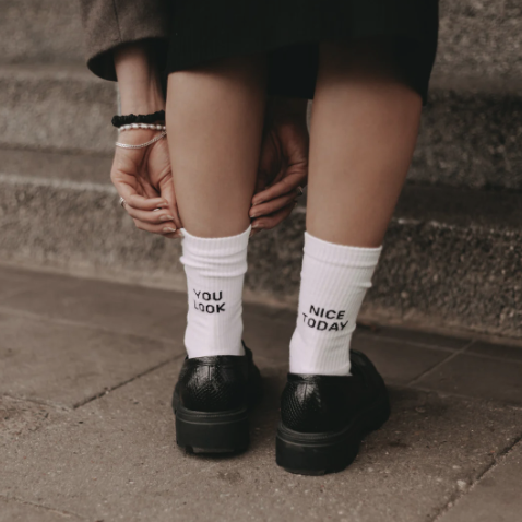 Socken weiss *You look nice today** - 1