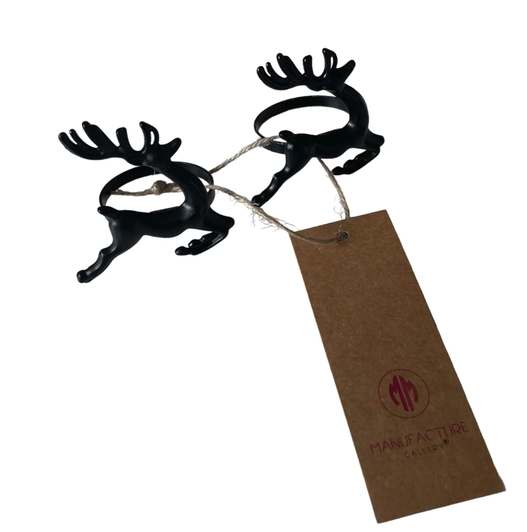 Serviettenringe *Rentier* schwarz im 2`er Set - 0