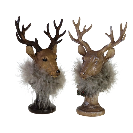 Hirschkopf auf Sockel